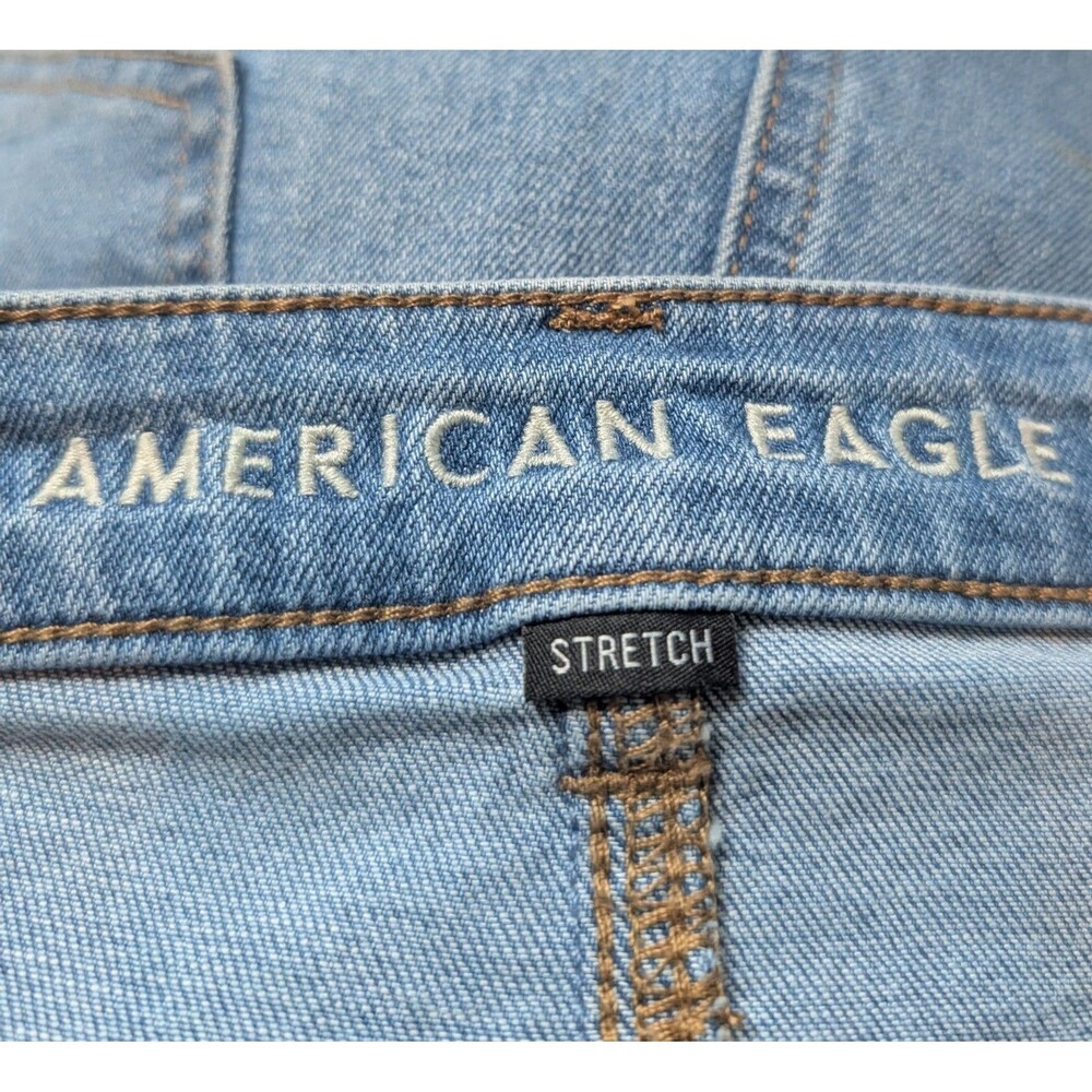 American Eagle Size 18 Mom Shorts Cuffed Stretch Denim High Rise Boho Festival - Picture 4 of 8